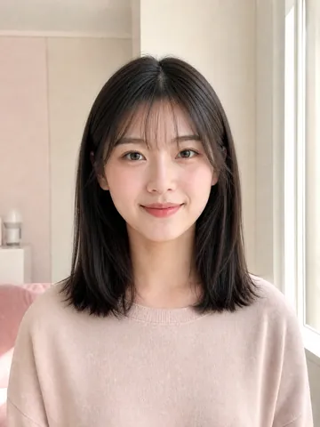 女生 AI 发型转换器预览：空气刘海