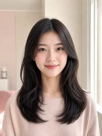 女生 AI 发型转换器预览：蝴蝶层次