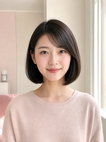 女生 AI 发型转换器预览：法式短发