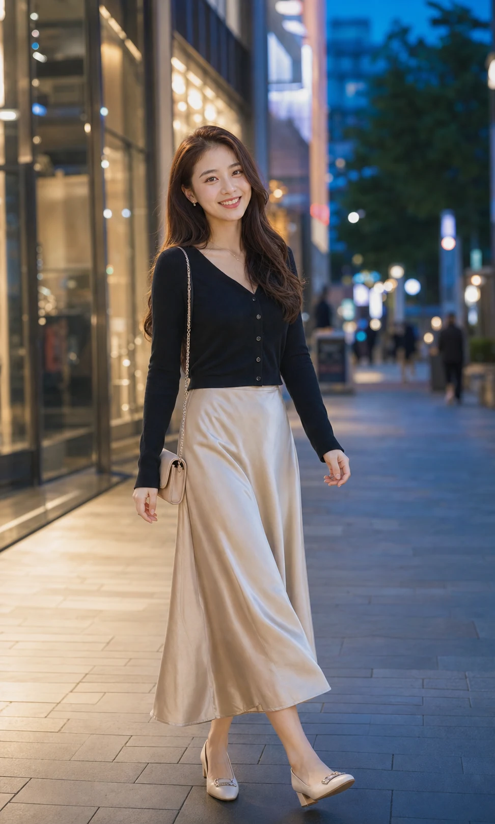 Evening city fashion post from the AI Social Media Photo Generator