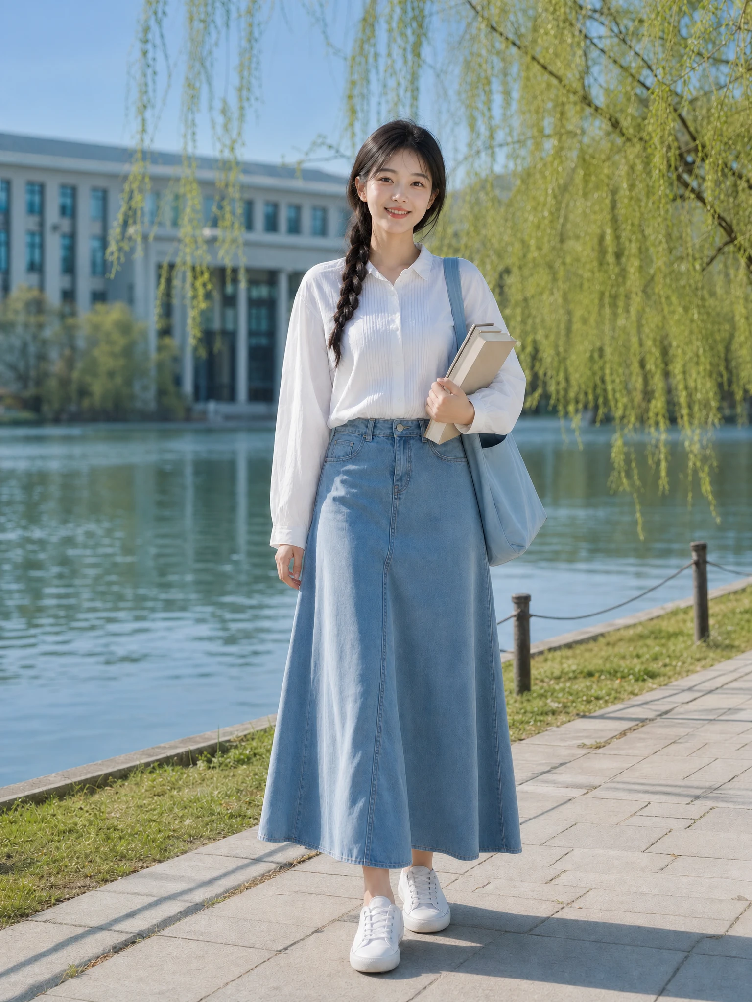 Clear adult university portrait restored with the Unblur Photo tool
